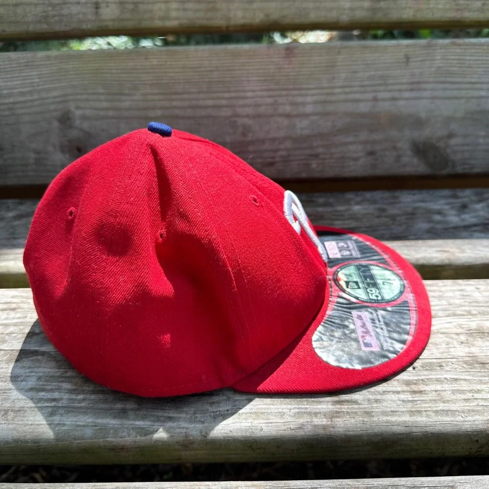 Philadelphia Phillies New Era 59FIFTY Fitted Hat Baseball Cap Cool Base Sz 7 1/4